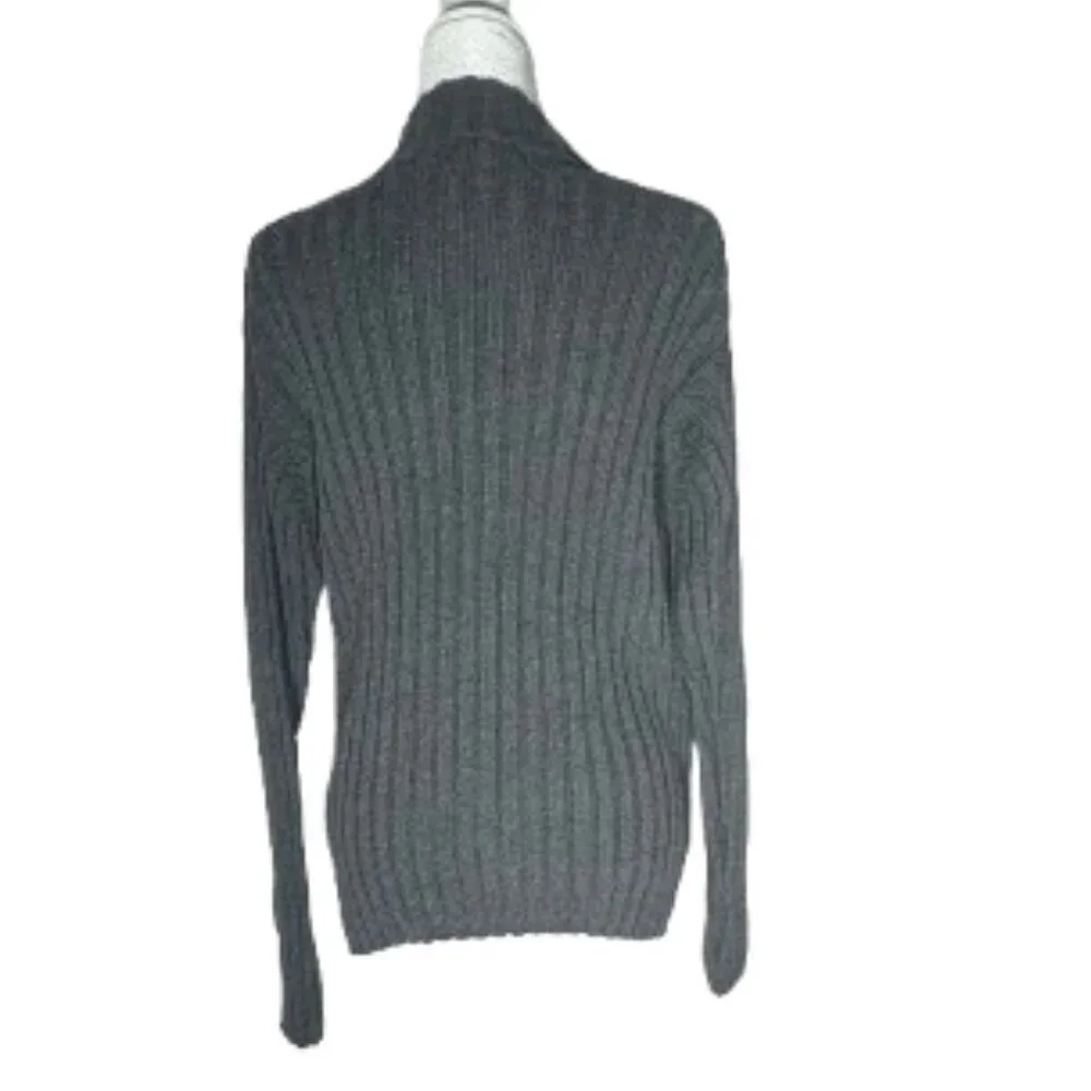 Gray Ribbed The Children's Place Long Sleeve Mock Sweater Size XL (14)
